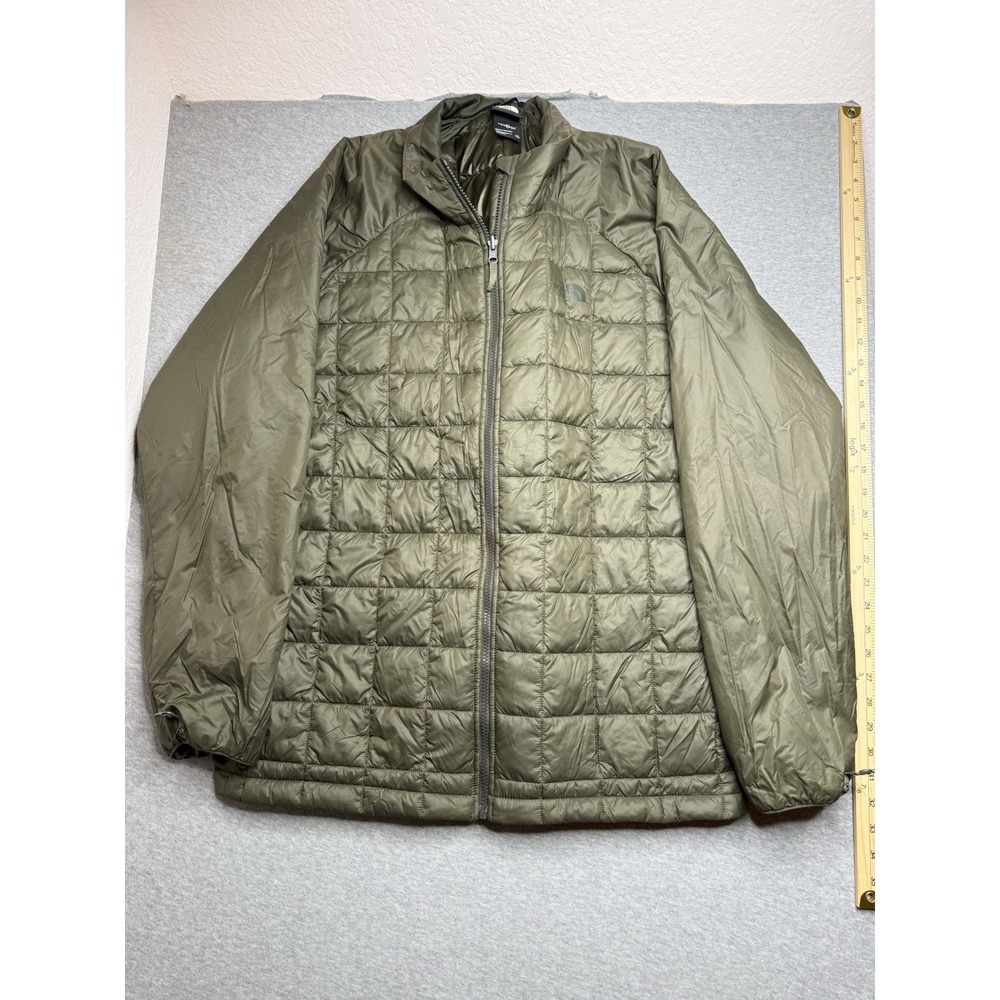North‎ Face ThermoBall Eco Jacket Men's Large Olive Green Puffer Full Zip Light